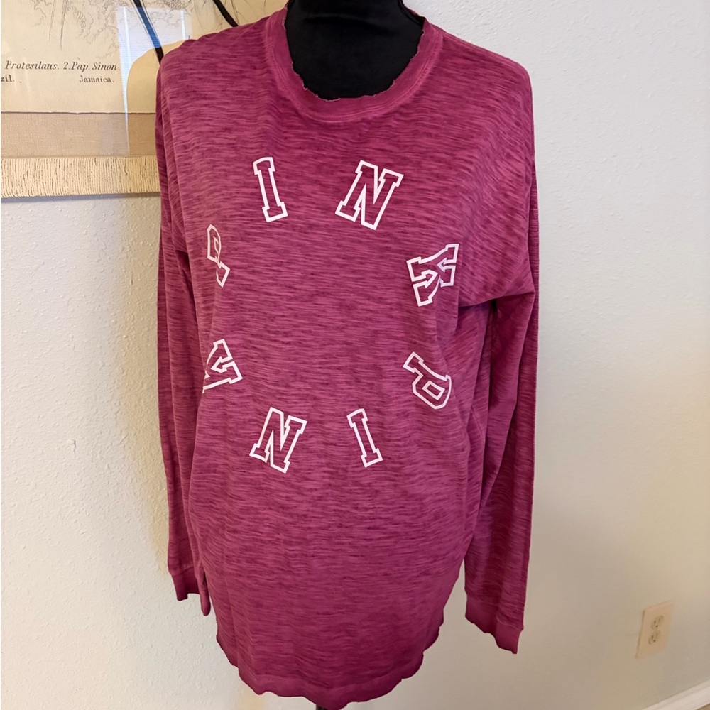2017 PINK Victoria's Secret Maroon Campus Tee Size Medium NWOT